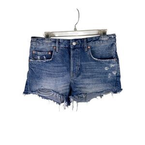 Free People We The Free Cut Off Shorts Women's Size 27 Button Fly Distressed